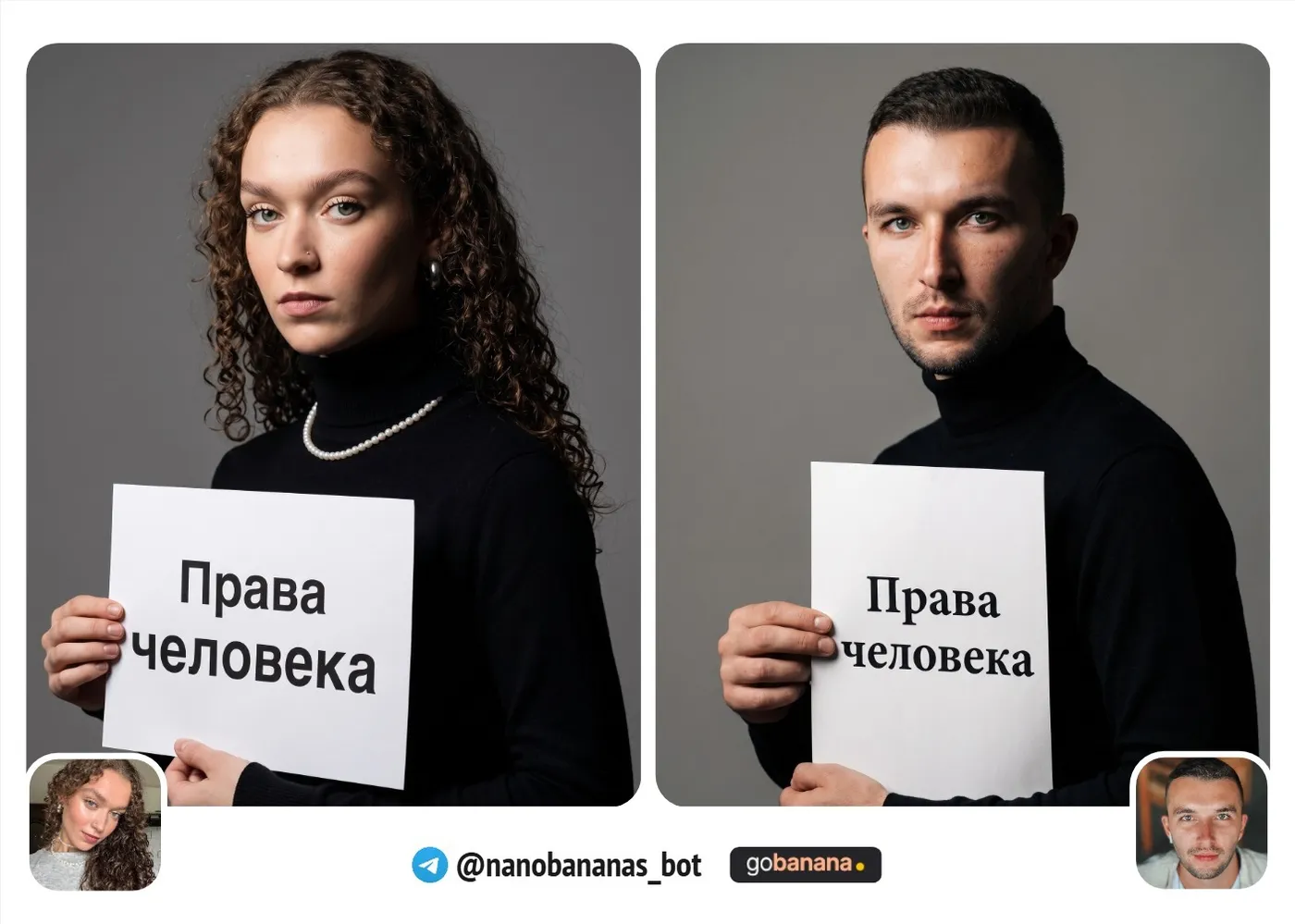 Editorial-портрет с текстом на плакате