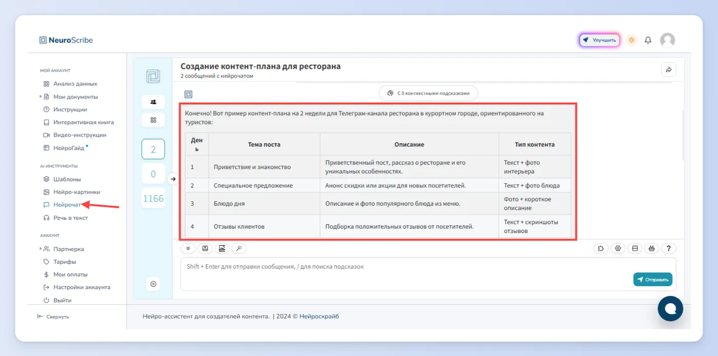 Первый способ - Нейрочат