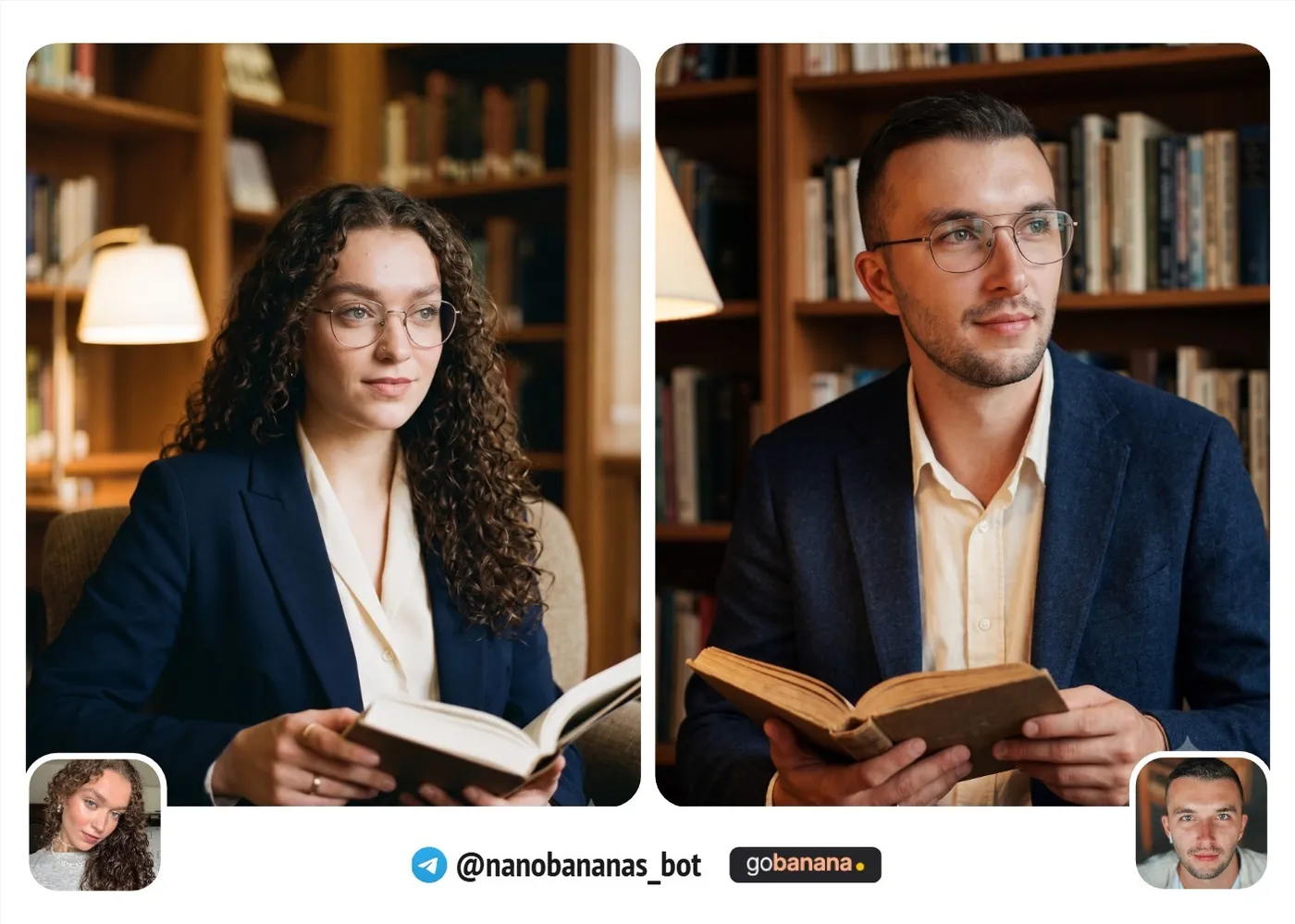 Портрет у книжной полки, академический стиль