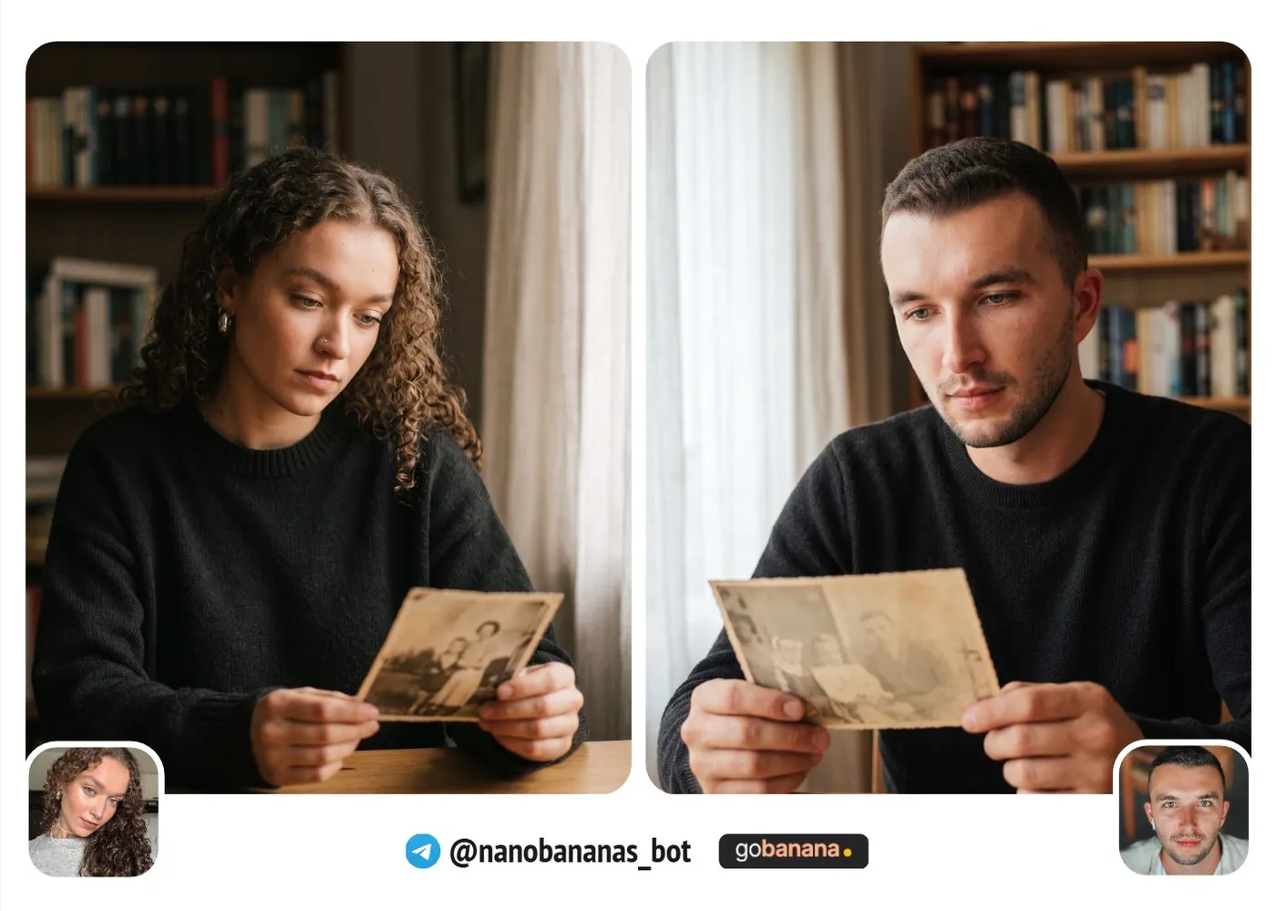 Промт 4. Портрет с фотографией предка в руках