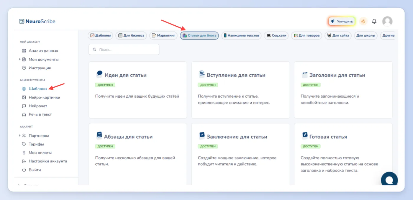 Создание идей для статей