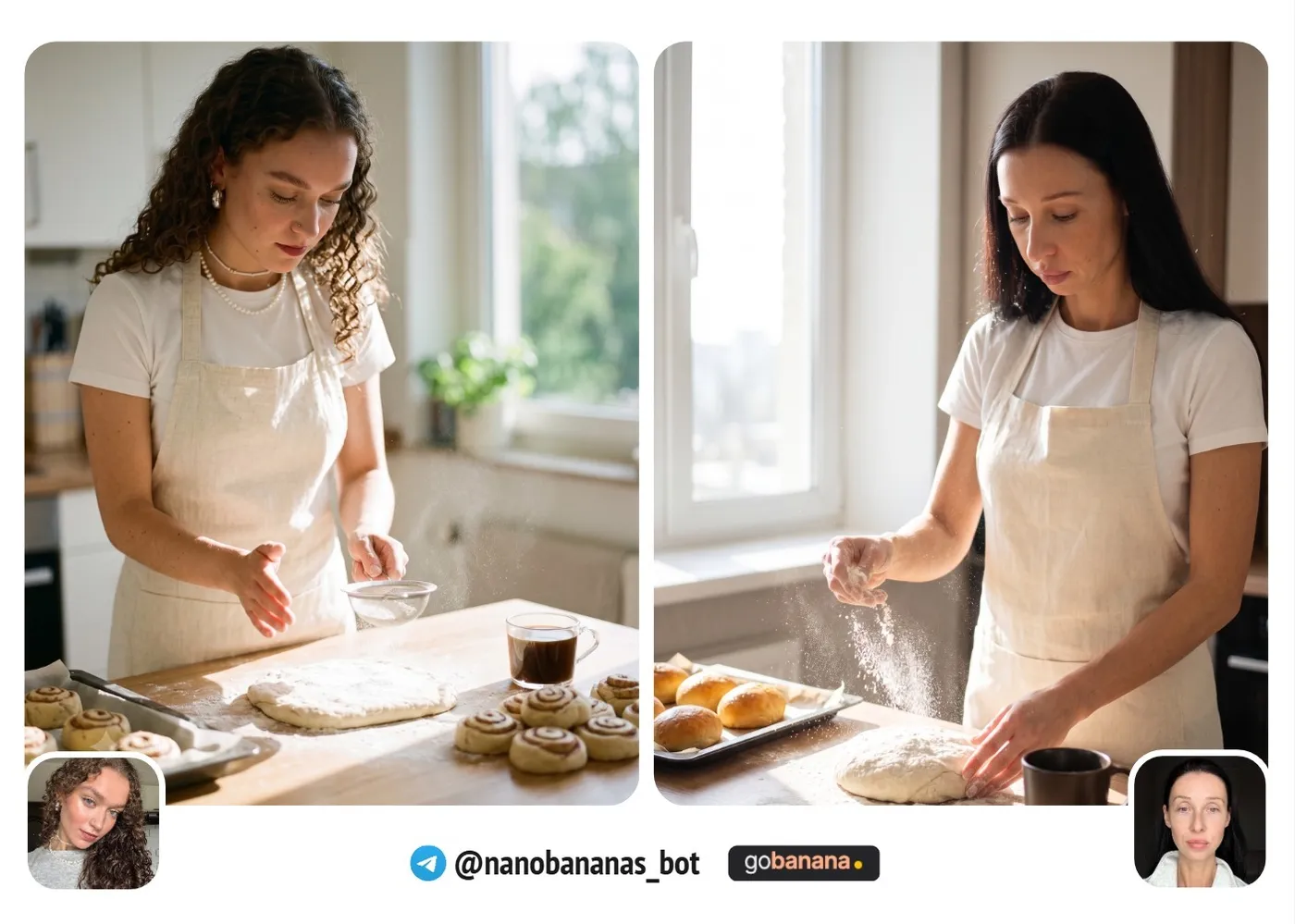 Утренняя выпечка на светлой кухне