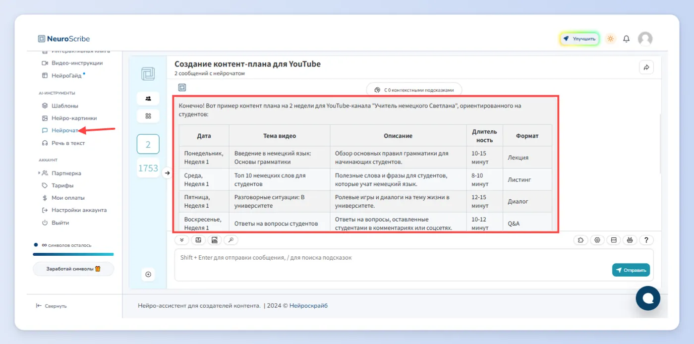 Первый способ - Нейрочат