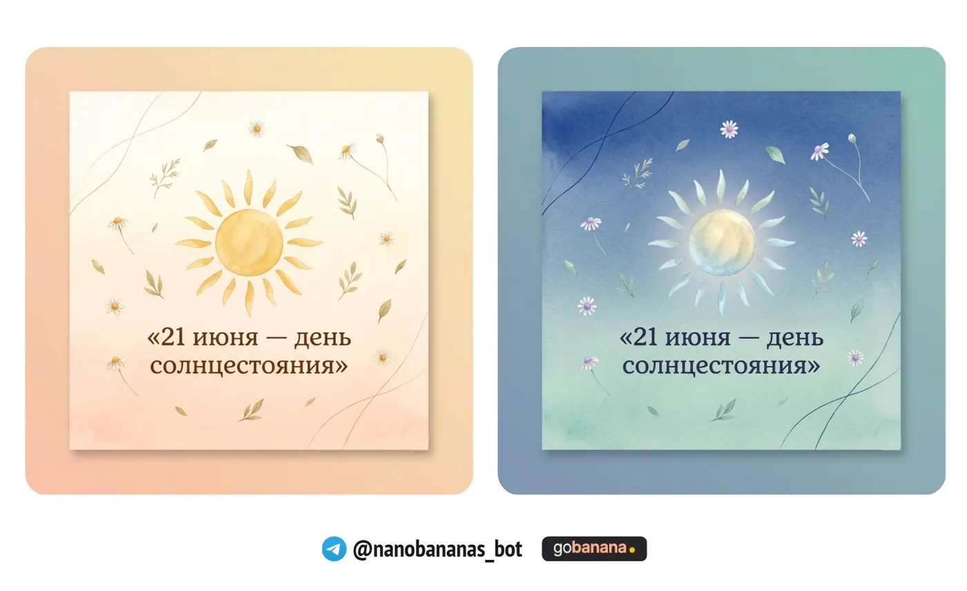 Промт 7. Открытка с кириллицей — день летнего солнцестояния