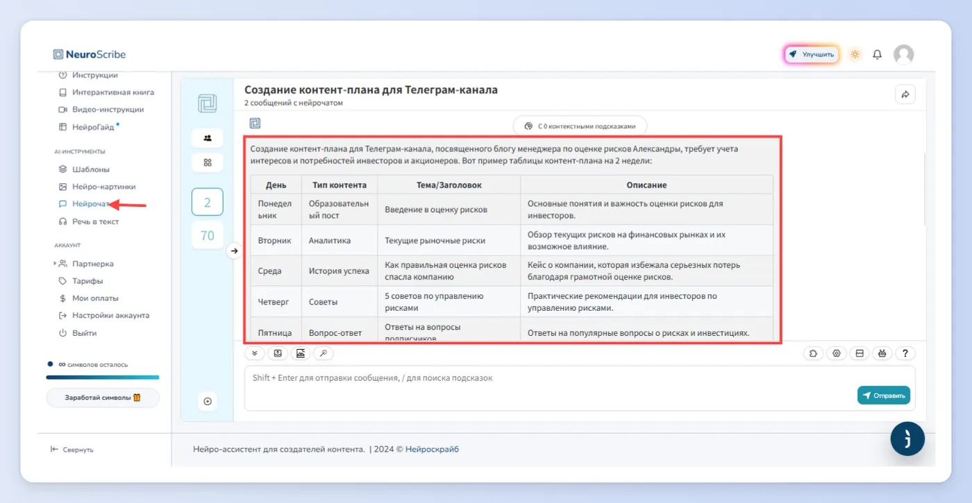 Первый способ - Нейрочат
