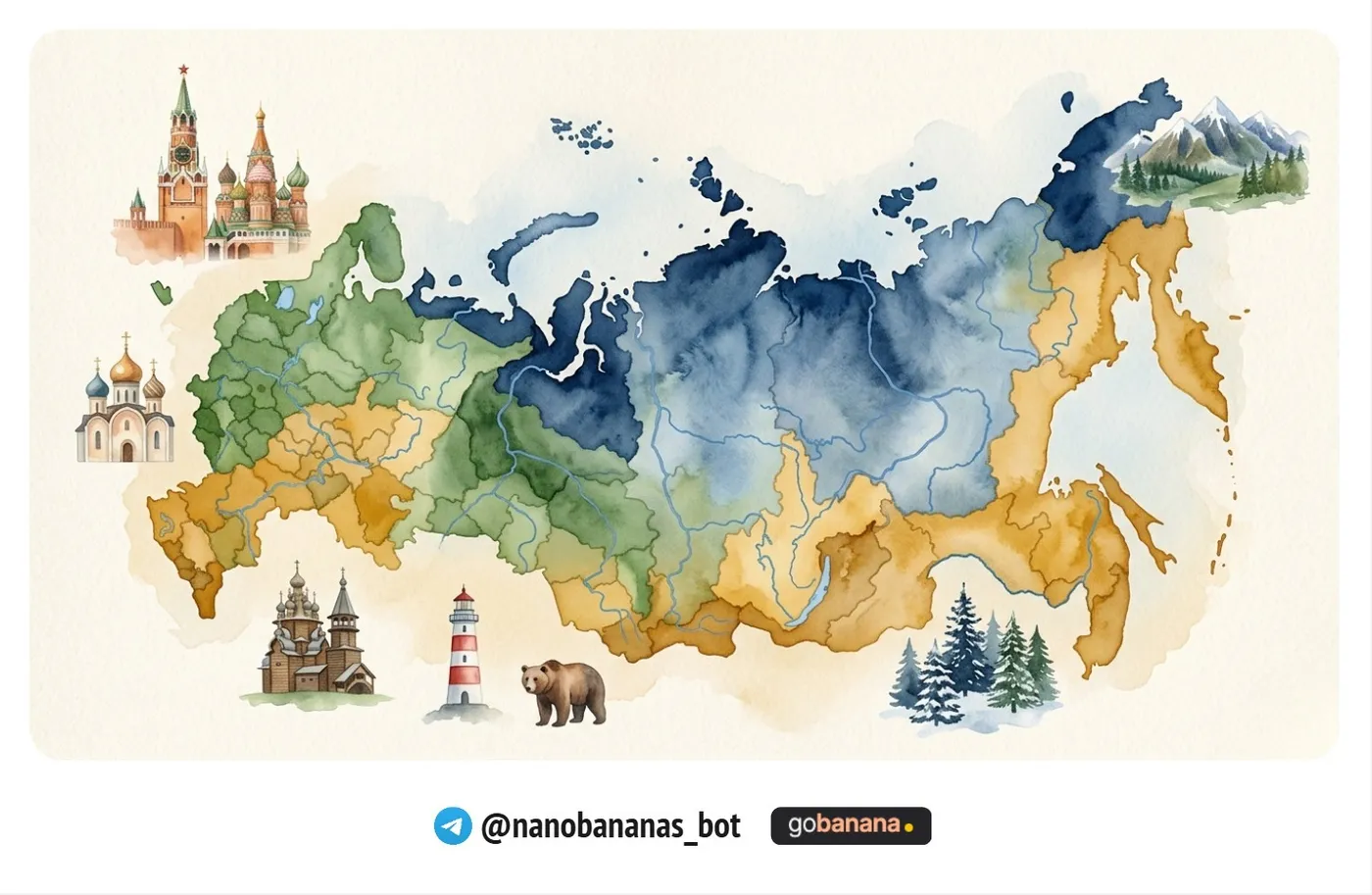 Промт 17 — Акварельная карта России