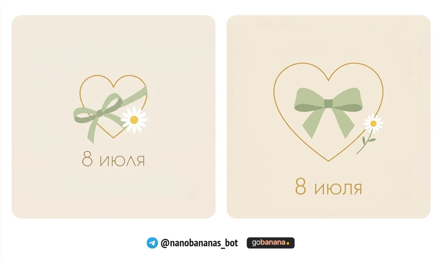 Минималистичный коллаж сердец и лент