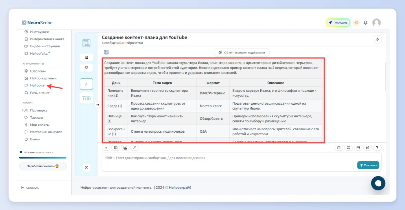 Первый способ - Нейрочат