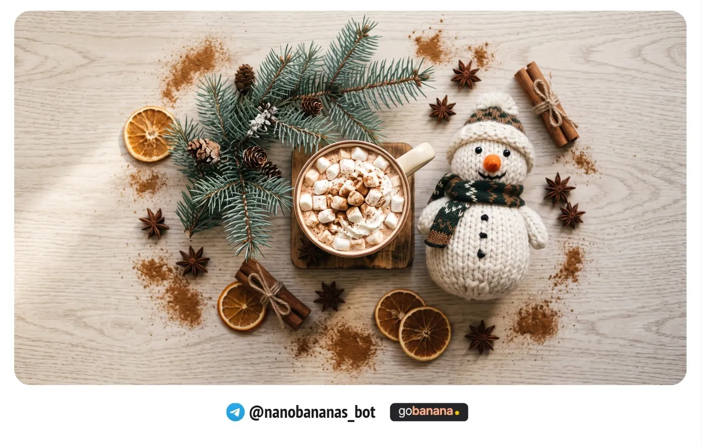 Флэтлей с какао и снеговиком