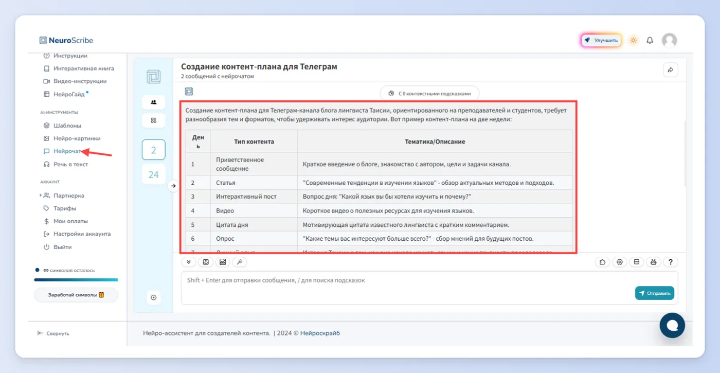 Первый способ - Нейрочат