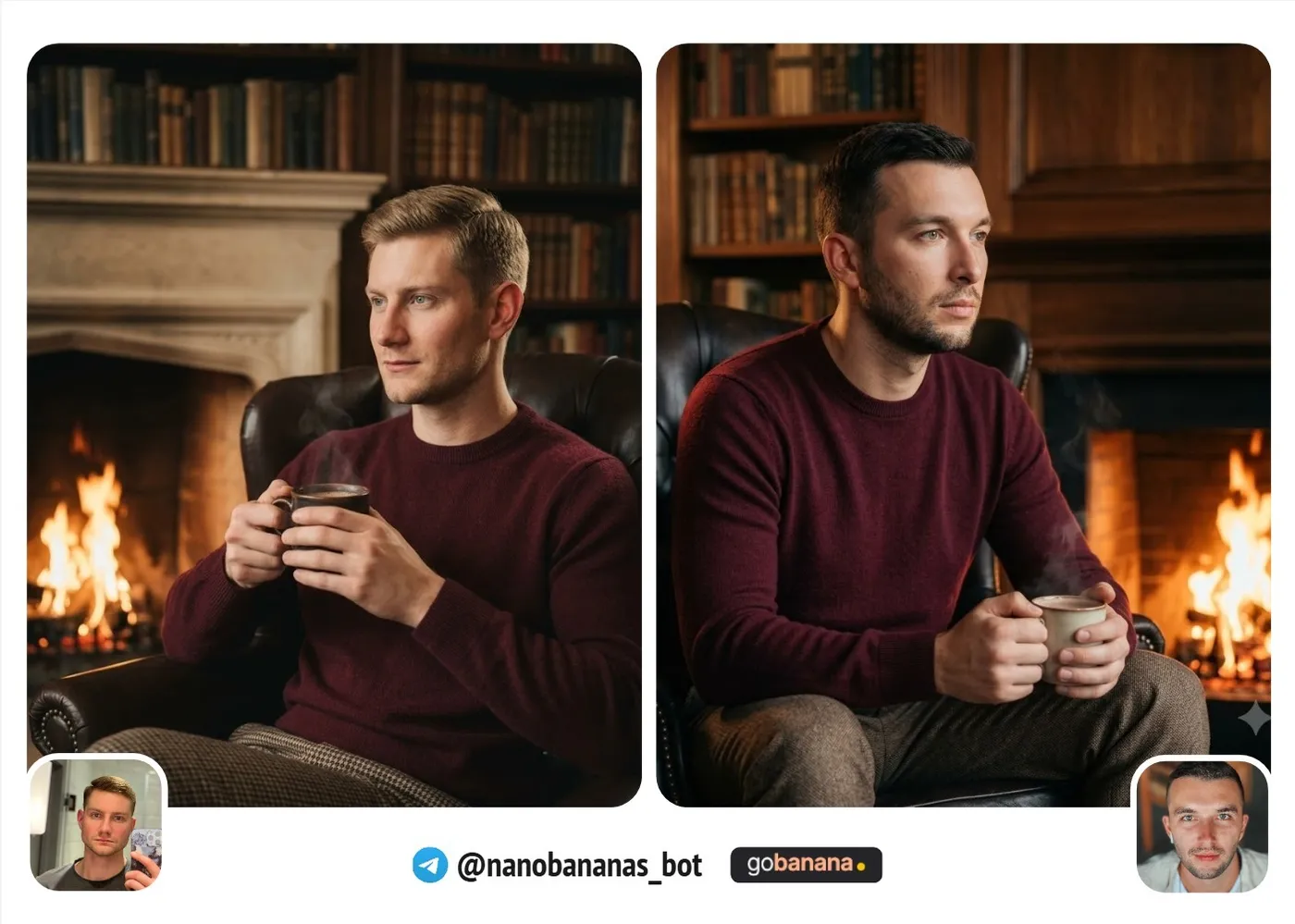 Промт 2. Какао у камина