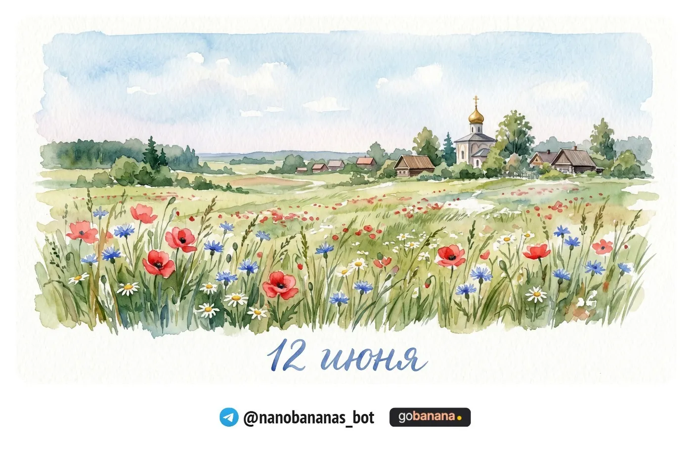 Промт 10 — Открытка в стиле акварели