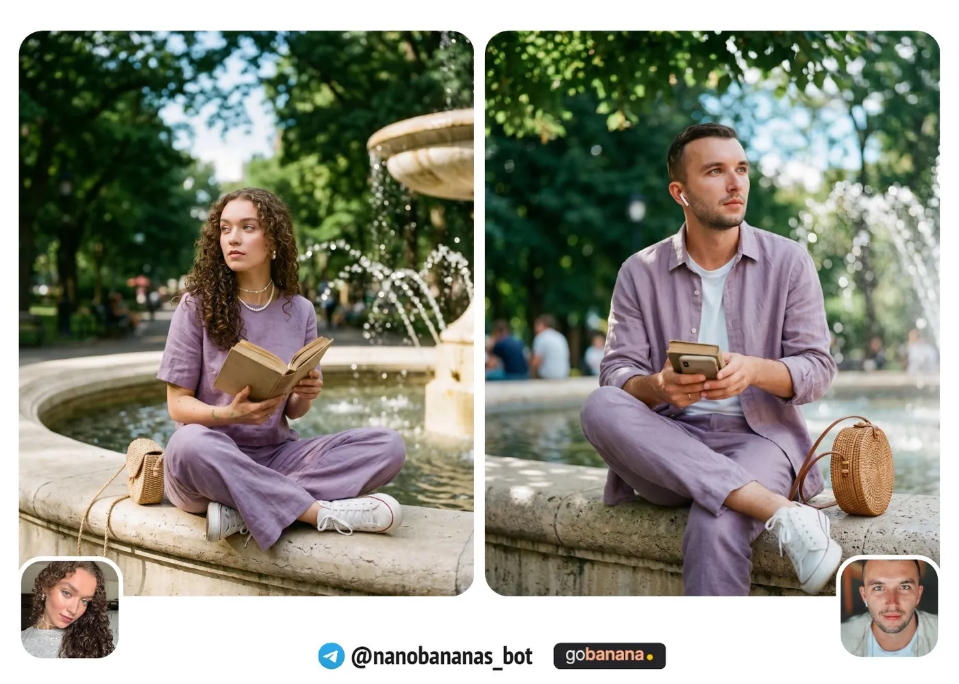 Промпт 5. Парк с фонтаном — cottagecore meets city