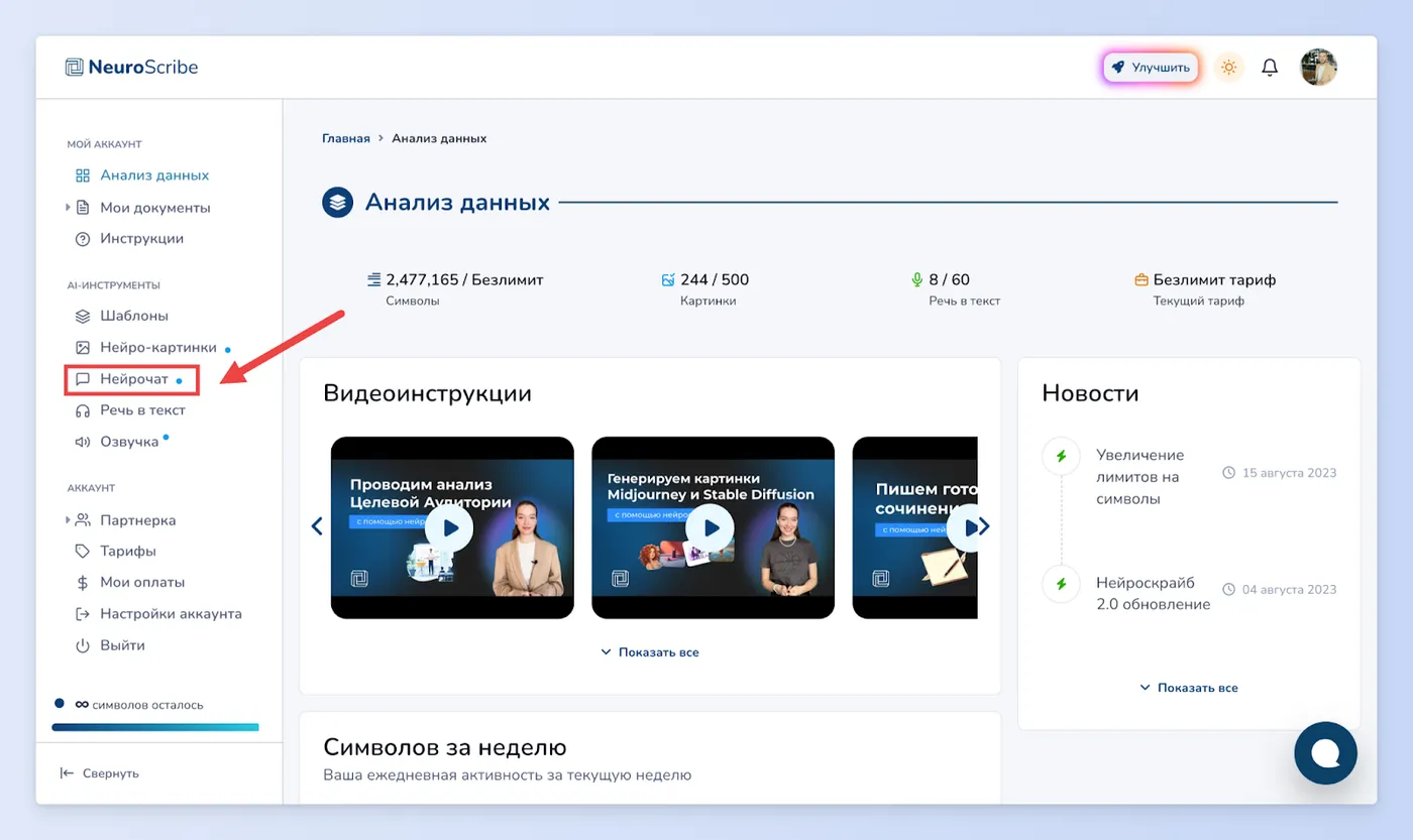 Первый способ - Нейрочат