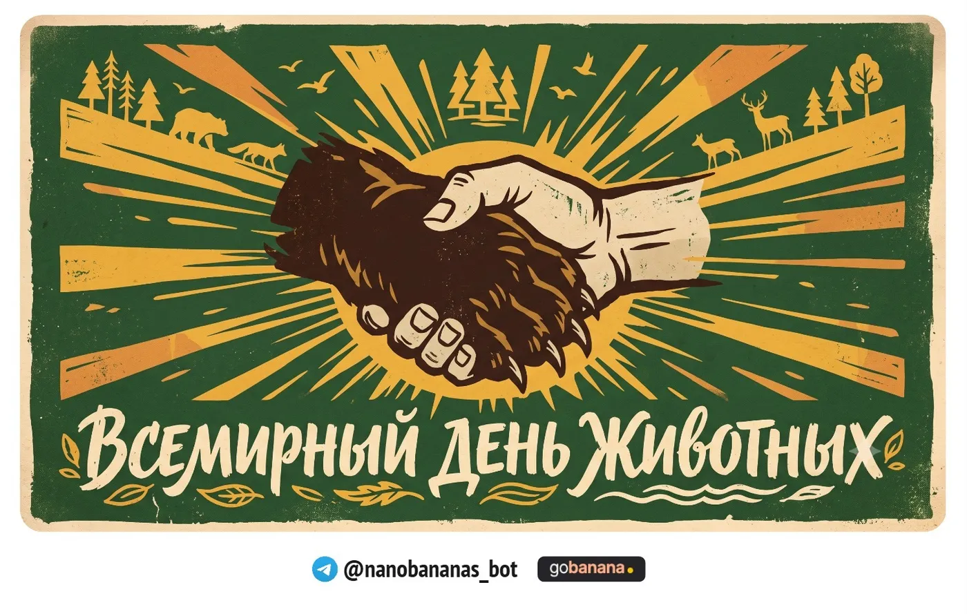 Ретро-плакат в защиту животных