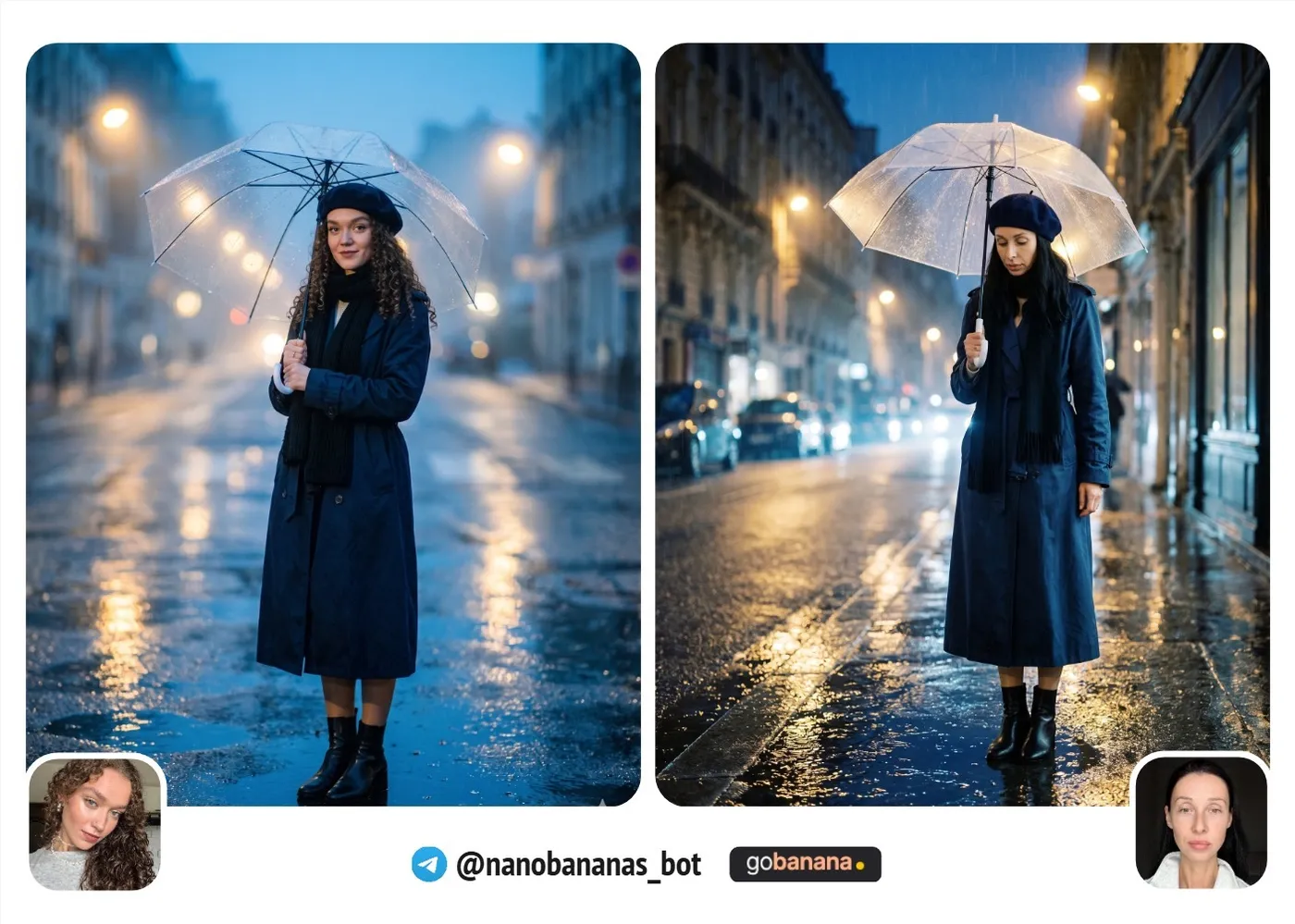 Промпт 5. Нейрофотосессия — дождливый ноябрь, french girl