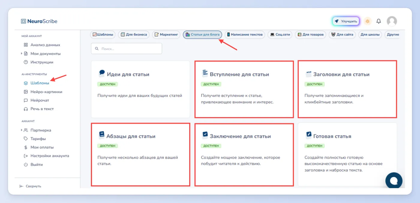 Создание идей для статей