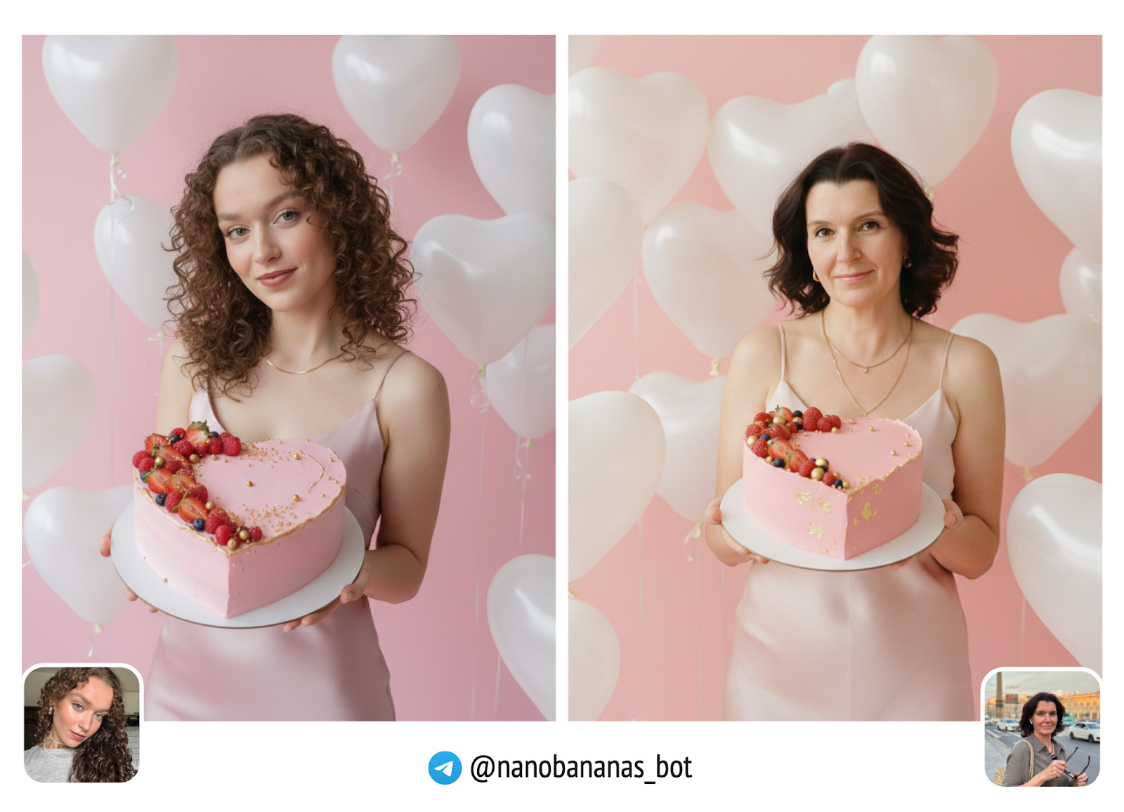 С розовым тортом-сердцем