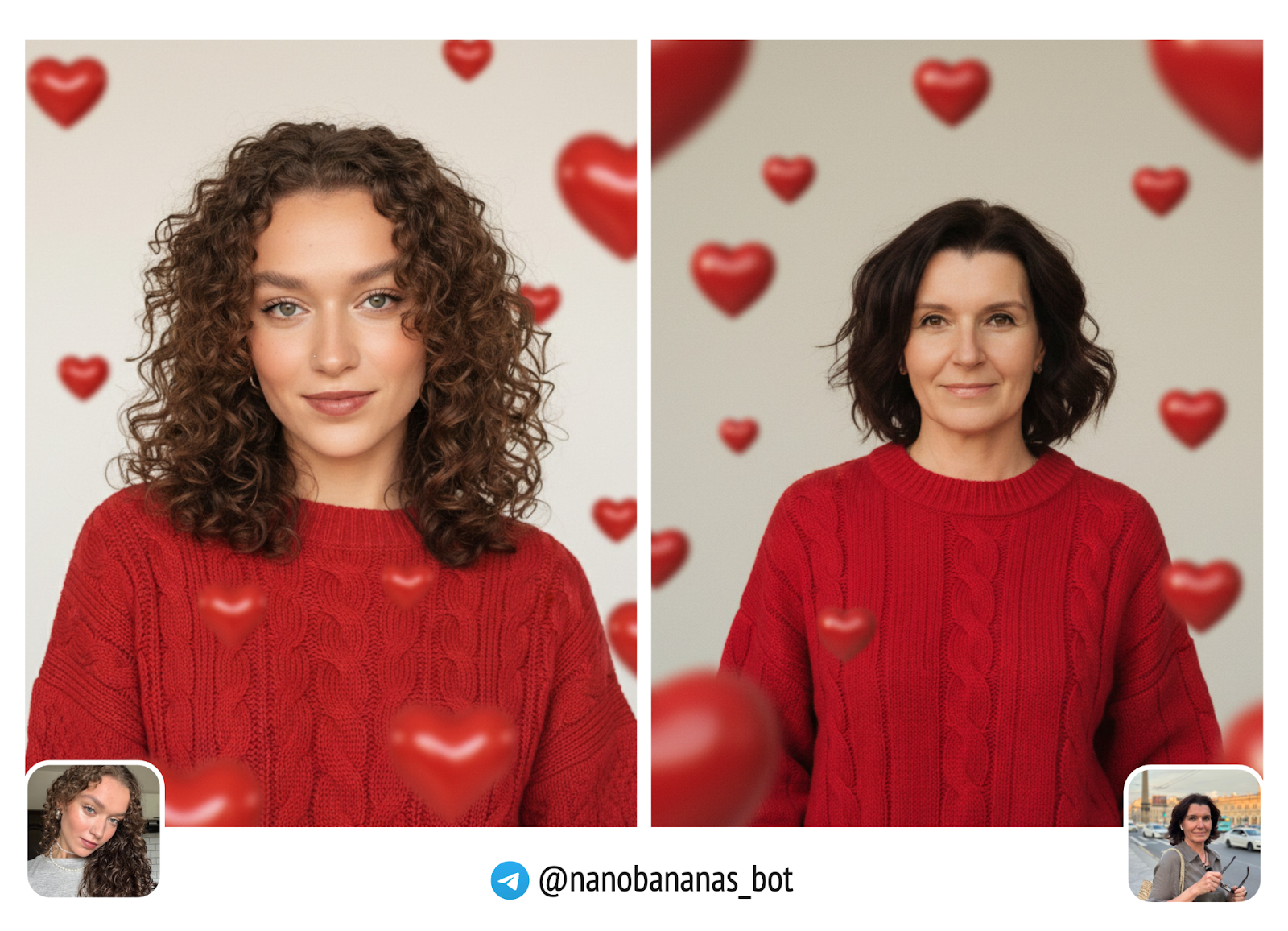 Студийный портрет с сердцами