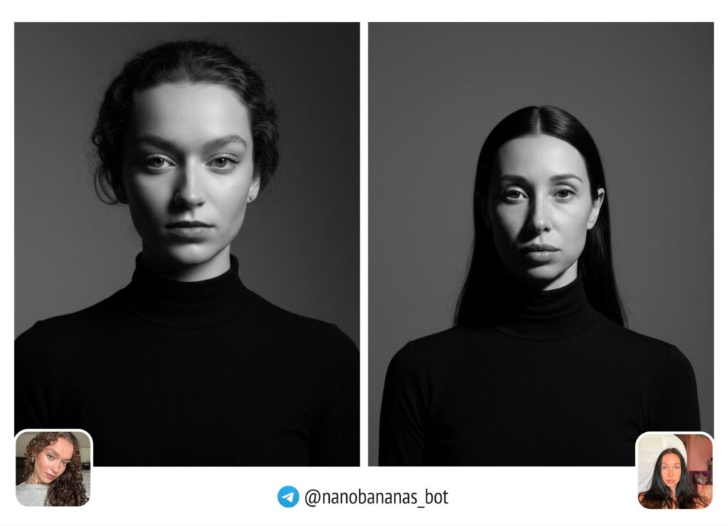 Чёрно-белый студийный портрет девушки