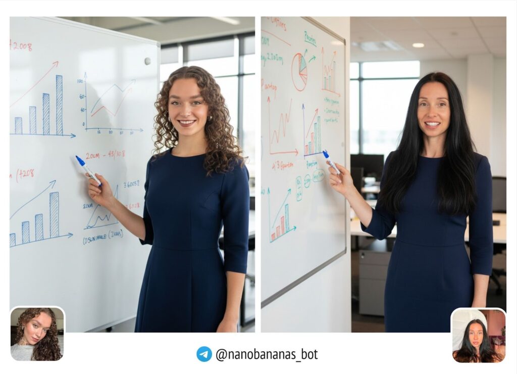 Девушка у маркерной доски