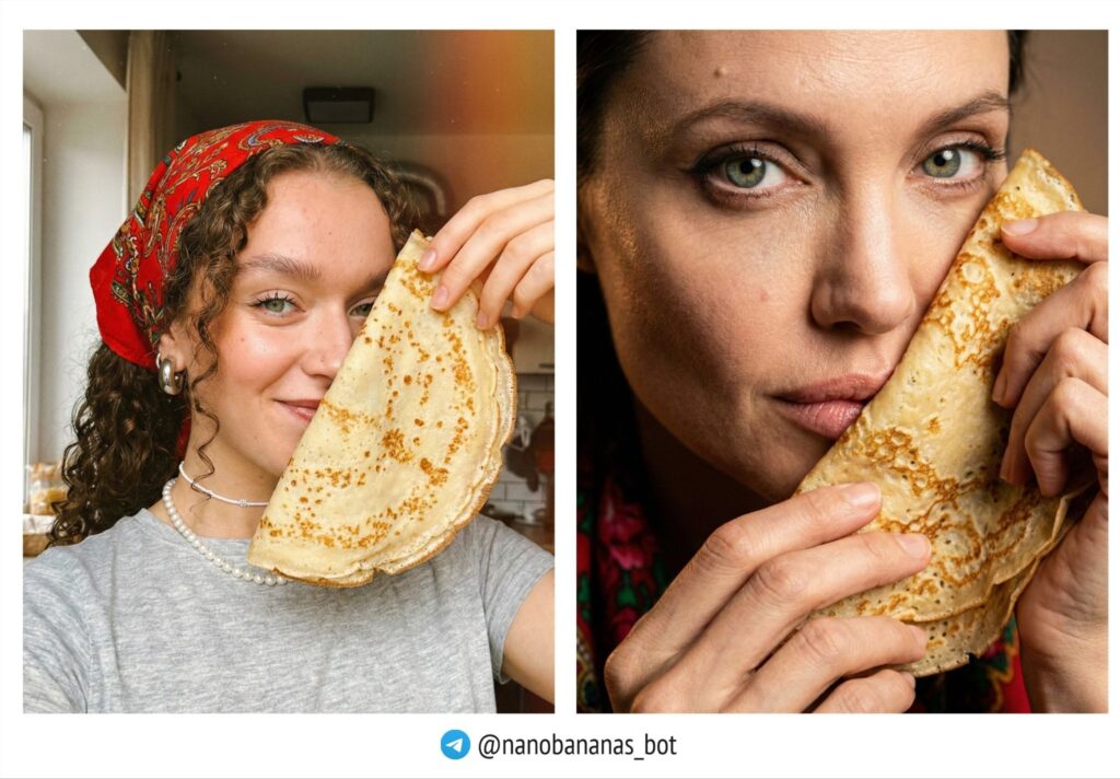 Игривое селфи с блином