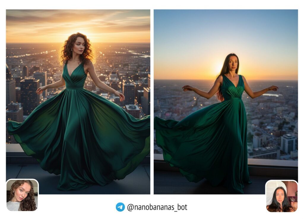 Девушка в зеленом платье