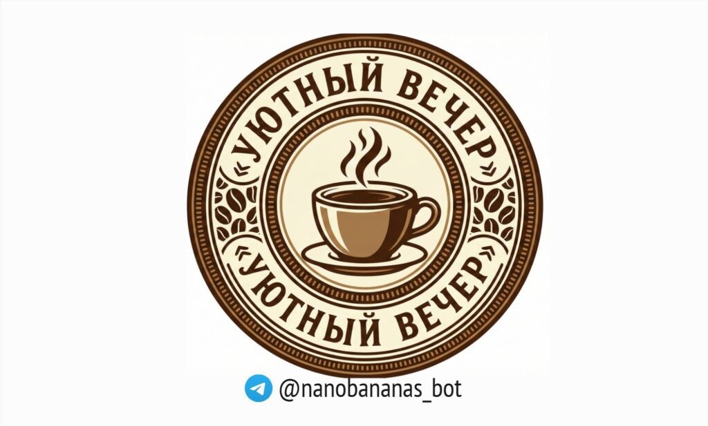 Круглая эмблема логотип через нейросеть