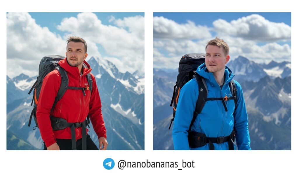 Горы и природа - Фотосессия со своим лицом через нейросеть