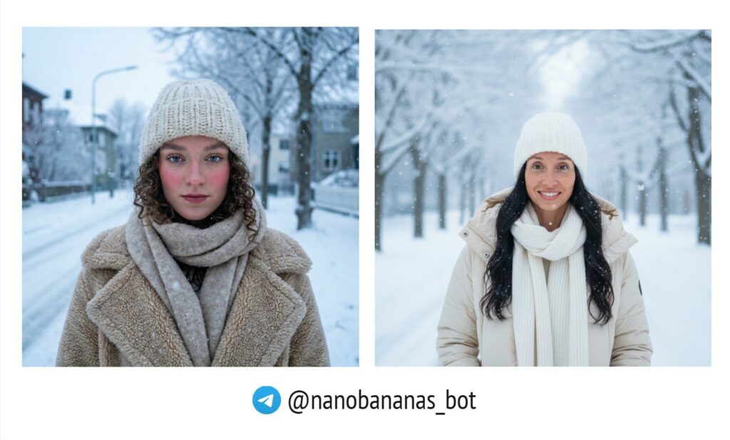 Нейрофото со своим лицом бесплатно: зимний портрет