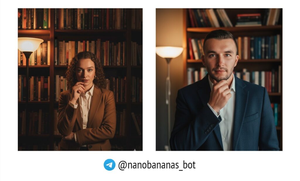 Портрет по фото нейросеть: эксперт в библиотеке