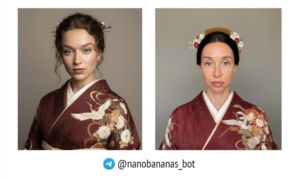 Студийный портрет в японском кимоно