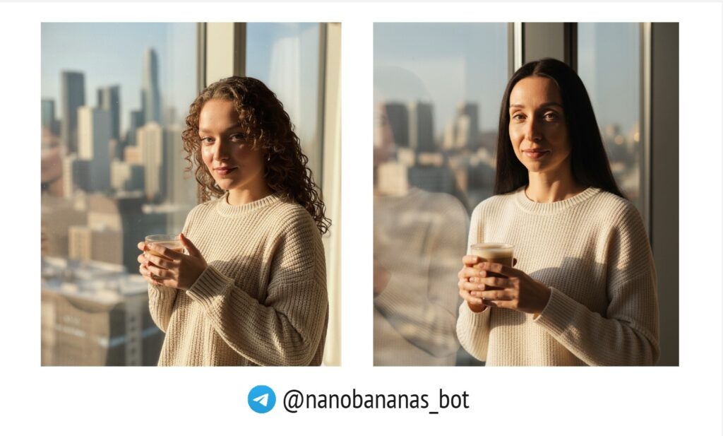 Тёплый неформальный портрет у окна