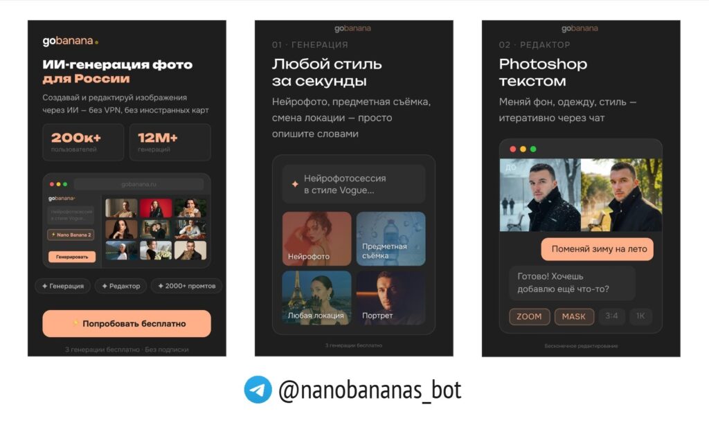 ИИ фотосессия по фото бесплатно без впн