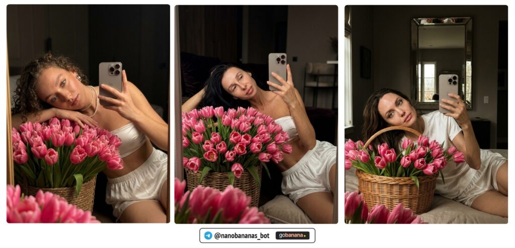 селфи с цветами с помощью ии