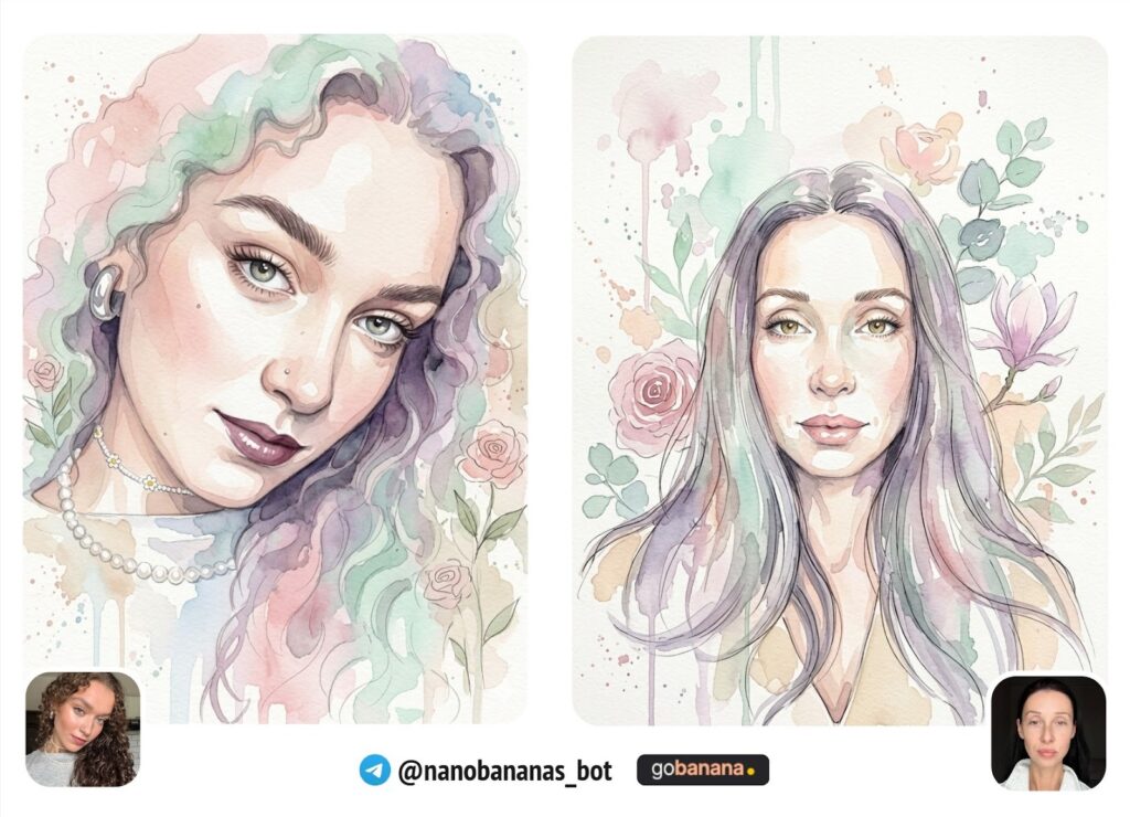 Акварельный иллюстрационный портрет