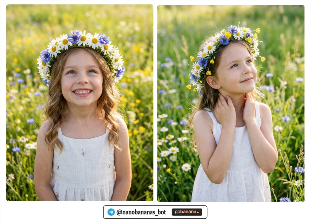 Девочка в венке из цветов