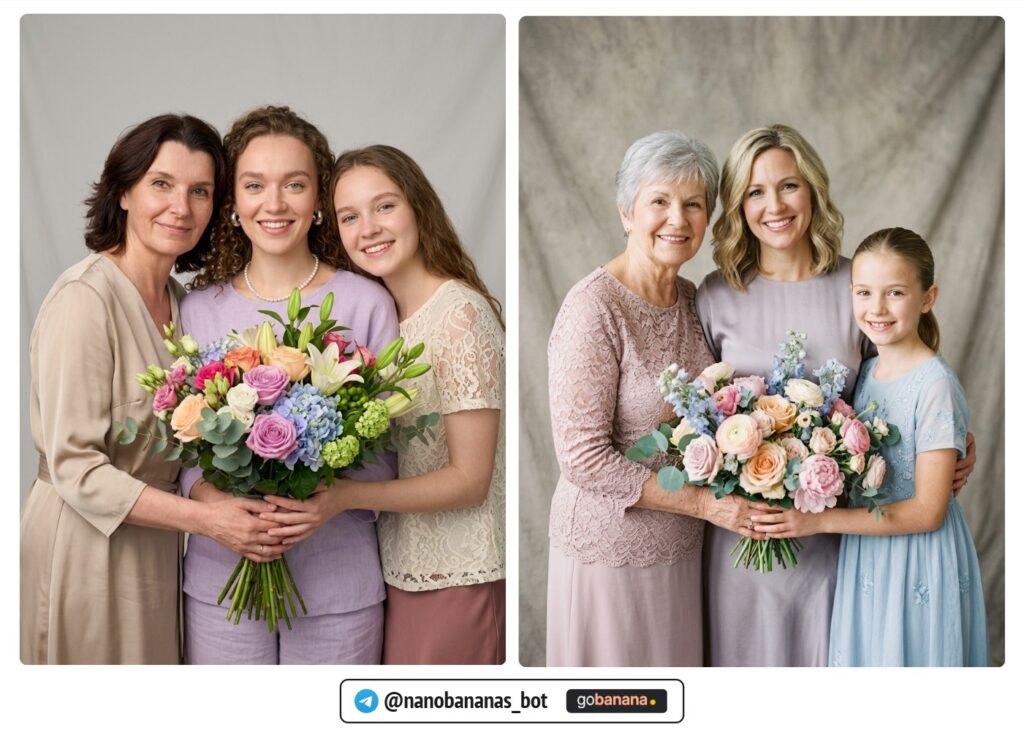 Три поколения женщин: ии фото