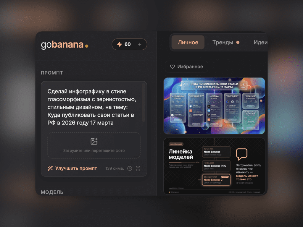 Создать фотографию с помощью нейросети