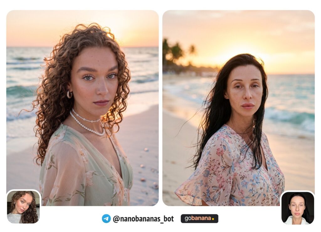 Пляжная фотосессия на закате