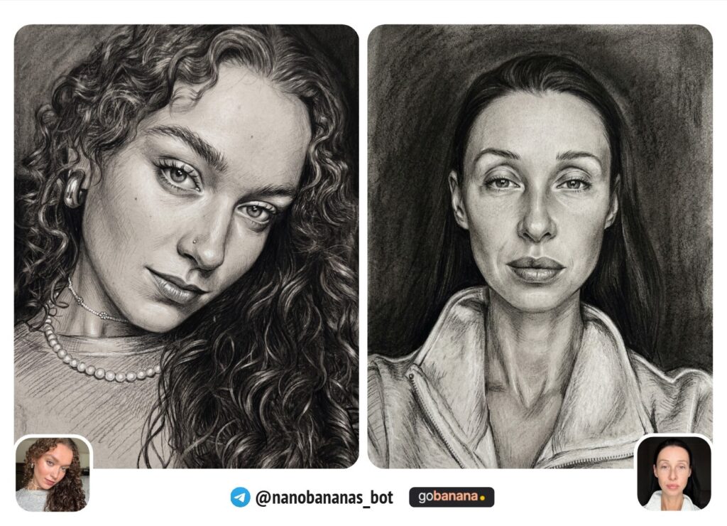 Карандашный портрет — угольный рисунок