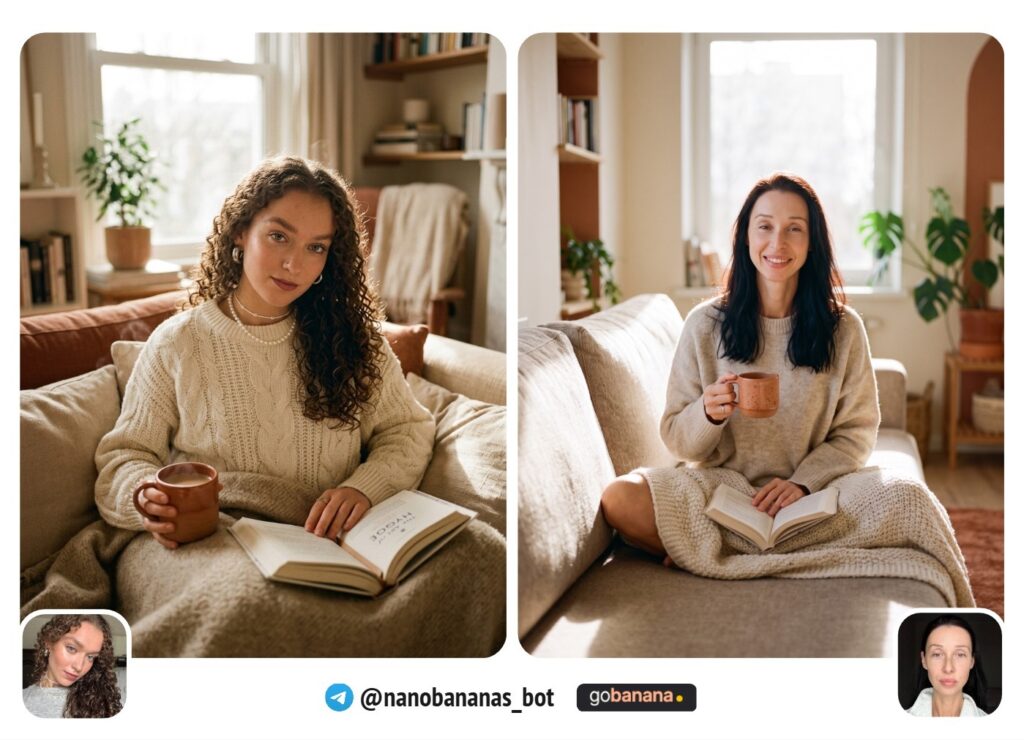 Домашний уютный портрет / диван и плед