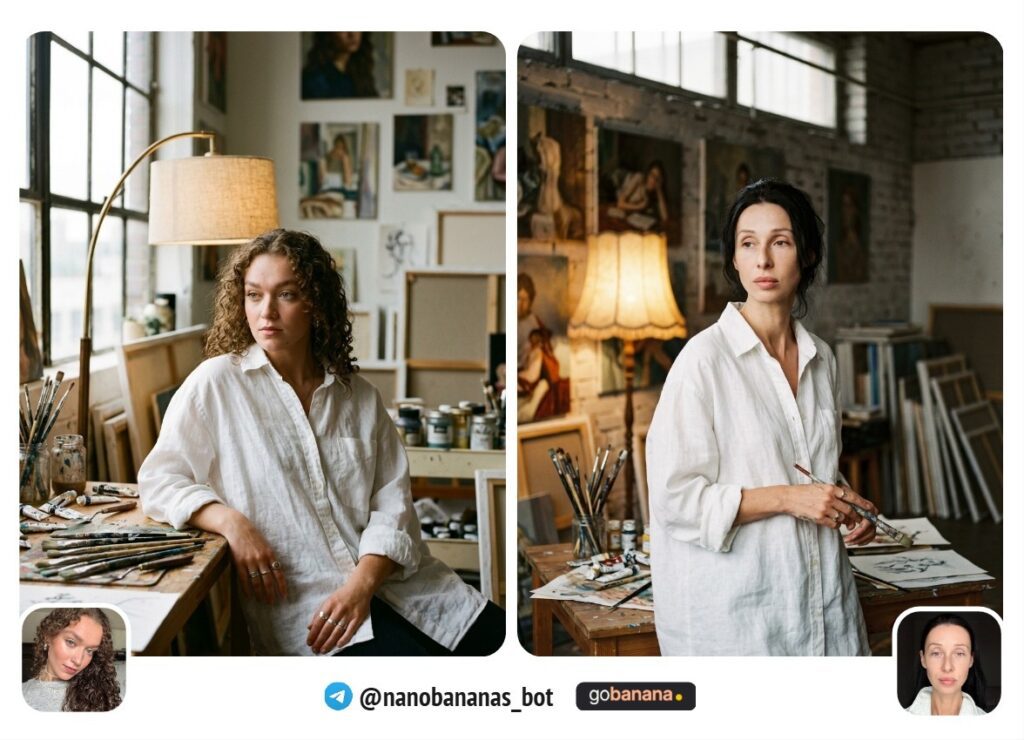 Богемный арт-портрет в мастерской