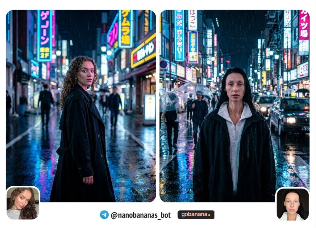 Токийский неон, ночной дождь