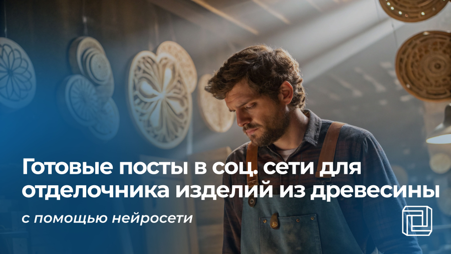 Посты в соцсети отделочнику изделий из древесины пишет нейросеть